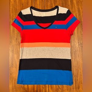 Tommy Hilfiger Women’s Short Sleeve Tee- Striped- Size Large